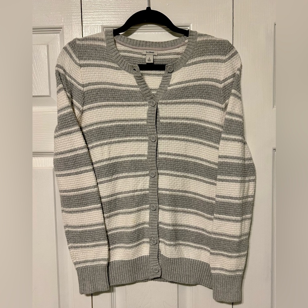 L.L. Bean Striped Woven Sweater S